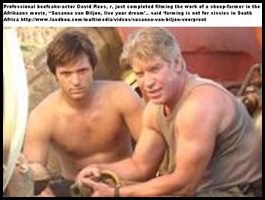 FARMING IS NOT FOR SISSIES IN SA actors David Rees and Werner Coetzer in farm-movie FARMING IS NOT FOR SISSIES IN SA actors David Rees and Werner Coetzer in farm-movie