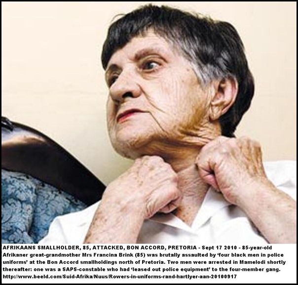 Brink Francina 85 attacked by 3 uniformed robbers Sept162010