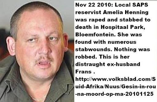 Henning Frans ex of murdered SAPS reservist AMELIA HENNING SEPT252010 raped 