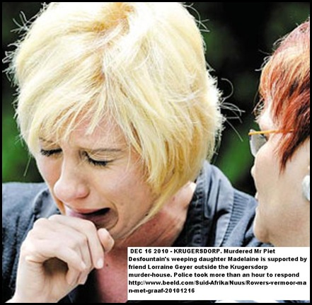 Desfountain Madelaine weeps after murder of dad Piet Krugersdorp Dec162010
