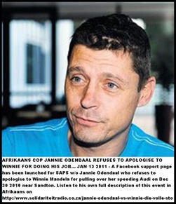ODENDAAL Jannie runin with speeding Winnie Mandela Dec 302010 Sandton