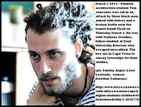 Janssens Tom Flemish architecture exchange student broken bottle attack Gugulethu March62011SundayArgus Janssens Tom Flemish architecture exchange student broken bottle attack Gugulethu March62011SundayArgus