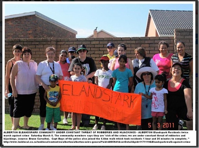 ELANDSPARK ALBERTON RESIDENTS CRIME MARCH 2011