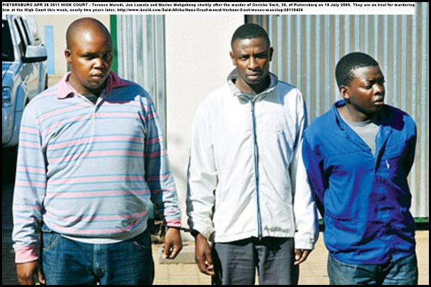 Smit Gericke 28 PIETERSBURG accused murderers TerenceMaredi_JanLamola_MariusMokgokong BEELD