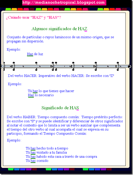 cuando usar haz y has