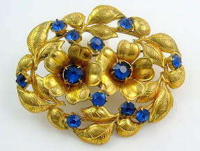 Vintage Floral Czech Brooch