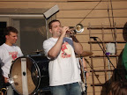Photo: Rob plays his horn at the boil.