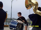 Photo: Patrick gives us the beat on the bass drum.