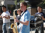 Photo: Jeff takes a saxophone solo.