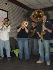 Photo: Alex, Katie, Ian, and Jeff play for the crowd.