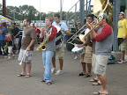 Photo: The Kingpin Brass Band entertains the crowd at the Mallards game.