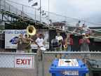 Photo: The view of the brass band from inside Duck Blind at the game.