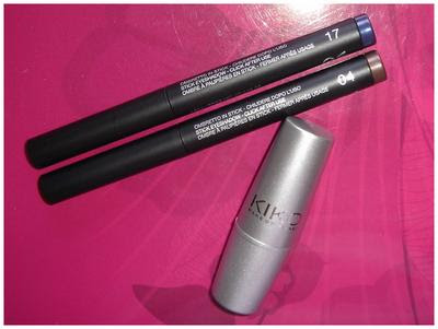 Acquisti Kiko: long lasting stick eyeshadow 04-17; mat lipstick 288