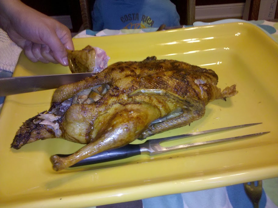 Dan starts carving, we start the countdown to no duck left
