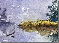 Landscape in mist  detail 1 painting by Gurmeet