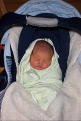 A quick picture of Tim sleeping in his car seat