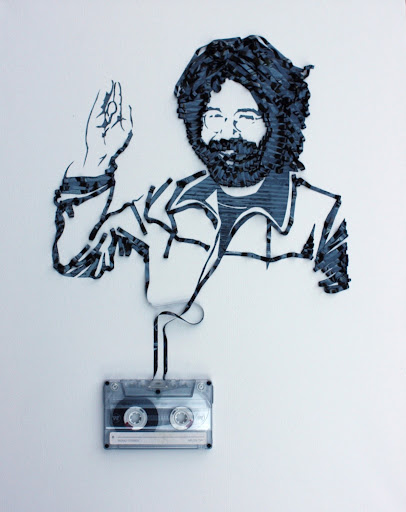 Ghost in the Machine - Extraordinary Artwork by Erika Iris Simmons - Showcase a number of portraits of musicians made 

out of recycled cassette tape. 