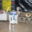 R2-D2 trash can sitting in droid repair area