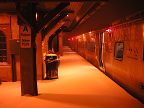 Forest Hills Station for LIRR at Snow Night