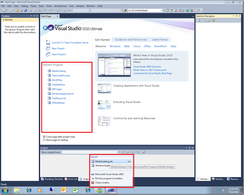 Alin Constantin 's blog Windows 7 Jump Lists and Visual Studio 2010