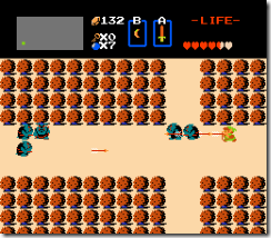 A "floresta de almôndegas" de The Legend of Zelda no NES