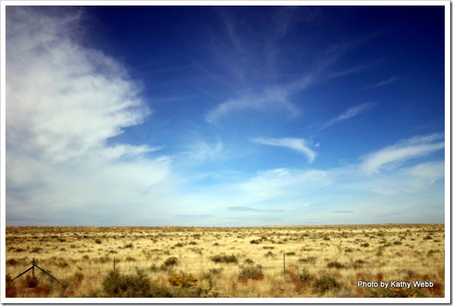 Wide open spaces in eastern Arizona along I-40