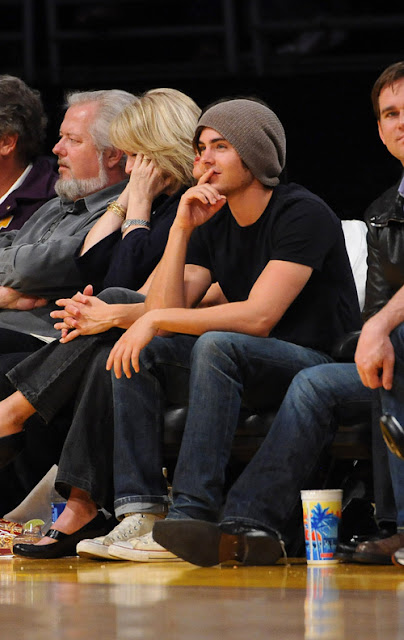 Zac Efron watches NBA game between the Memphis Grizzlies and Los Angeles Lakers at the Staples Center. <P> Pictured: Zac Efron <P> <B>Ref: SPL84518 040309 </B><br> Picture by: IOS/London Ent / Splash News </P><P> <B>Splash News and Pictures</B><br> Los Angeles: 310-821-2666<br> New York: 212-619-2666<br> London: 870-934-2666<br> photodesk@splashnews.com<br> </P>