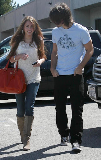 03-22-09 Studio City, CA Miley Cyrus and her boyfriend Justin Gaston out for breakfast at the Studio Cafe in Studio City, CA... Non-Exclusive Pix by Flynet ©2009 818-307-4813 Nicolas 323-974-6007 Jay 310-466-8617 Scott