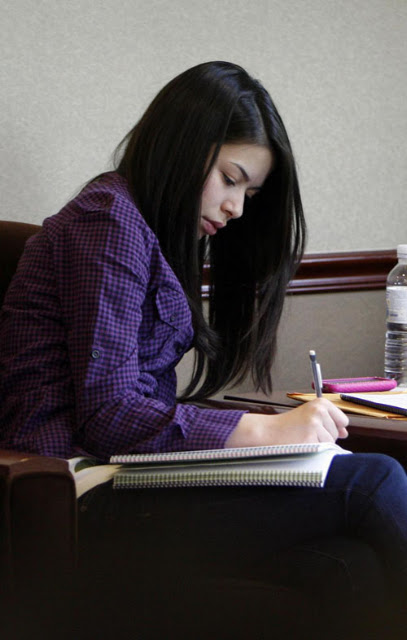 30070, LOS ANGELES, CALIFORNIA - Saturday 11th April, 2009 **EXCLUSIVE**Miranda Cosgrove must be falling behind on her school work as she spends 5 hours on math coursework during her day off. Miranda found it hard to part from her iPhone and took several breaks to send messages and twitter to her friend. Photograph: Ben Dome/PacificCoastNews.com ***FEE MUST BE AGREED PRIOR TO USAGE*** UK OFFICE: +44 131 557 7760/ 7761/ 7762 US OFFICE: + 1 310 261 9676