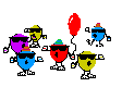 balões óculos dançando