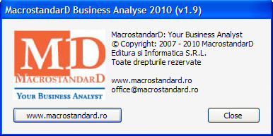 MacrostandarD Business Analyse Versiunea 2010 v1.9