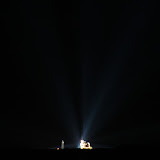 1 second of exposure time shows the Shuttle sitting on her perch