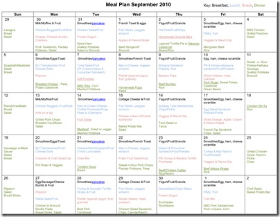 monthly diet plan