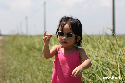Zaria plucking rice grain