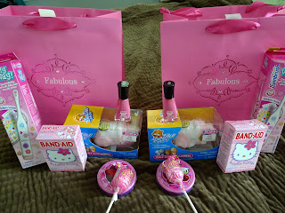 Pink care packages for the girls.