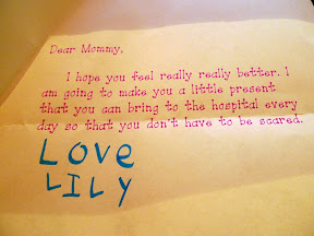 Lily's get well note, typed by the school counselor.