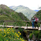 The pisac ruins are to the left.