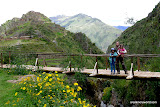 The pisac ruins are to the left.