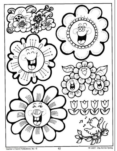 flores para colorear faciles