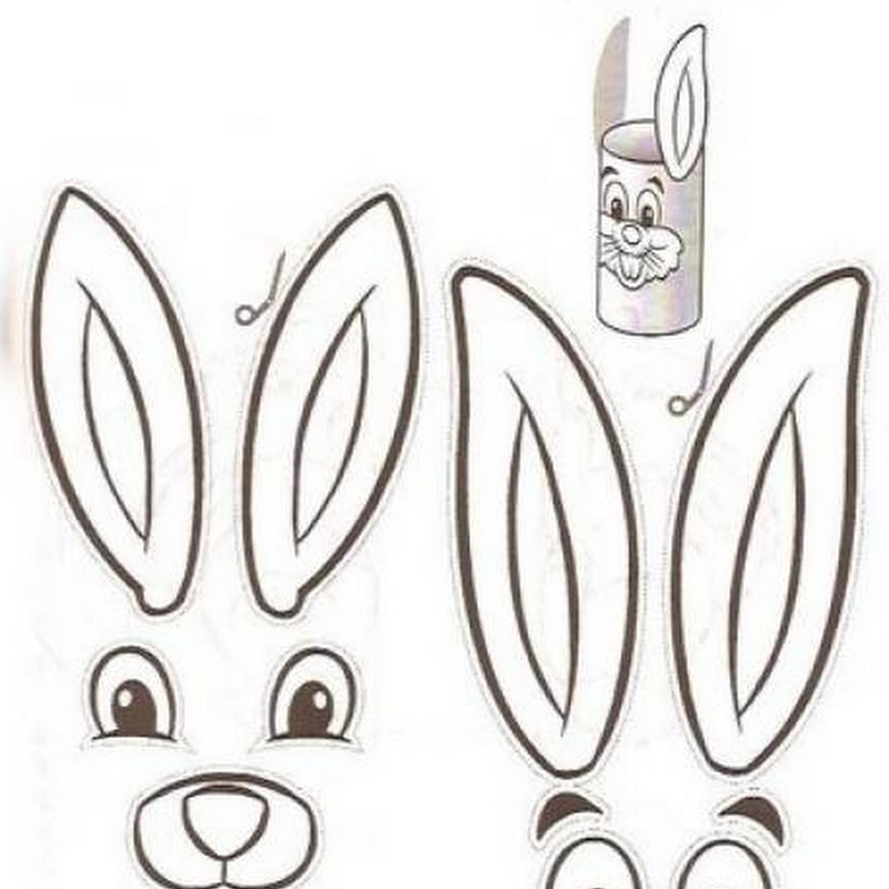 Manualidad conejos de Pascua con tubo papel higiénico