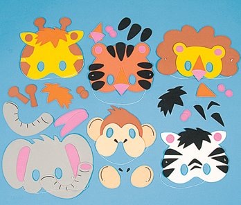 Máscaras en foami de animales con plantillas | Jugar y colorear Máscaras en foami de animales con plantillas | Jugar y colorear