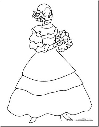 día de muertos, lámina para colorear de día de muertos, colorear