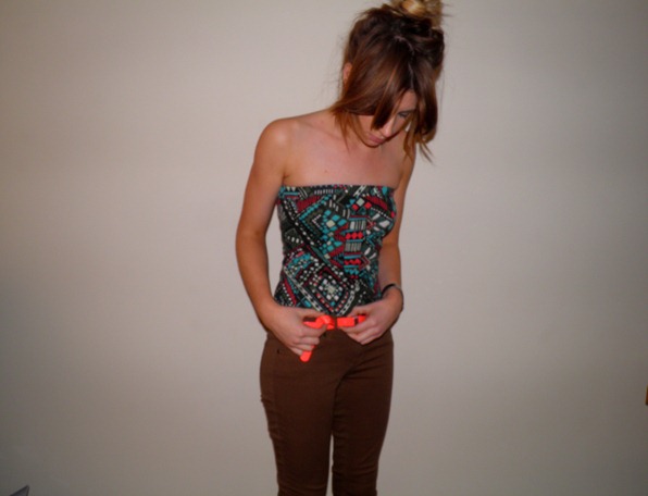 AZTEC BOOB TUBE CAMEL 1