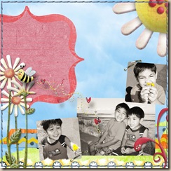 Papers {Faith Sisters}, Ribbons {Simple Girl Designs, Eva Kipler, MB Designs },Flowers,Bee,Swirls,Clouds{Kitty Designs}