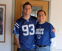 Cason and his dad going to the Colts' game