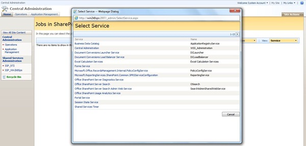 3 Jobs By Services in SharePoint 2007
