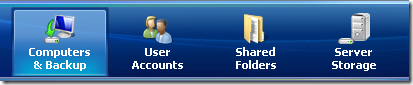 WHS Computers and Backup tab