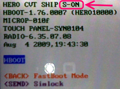 HTC HERO 2.1update1 HBOOT-1.76.0007(HERO10000)
