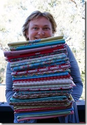 rosie with fabric