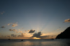 coucher de soleil vue de la plage
